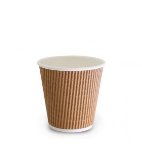 Natural Brown 8oz / 237ml Corrugated Paper Coffee Cup (500)