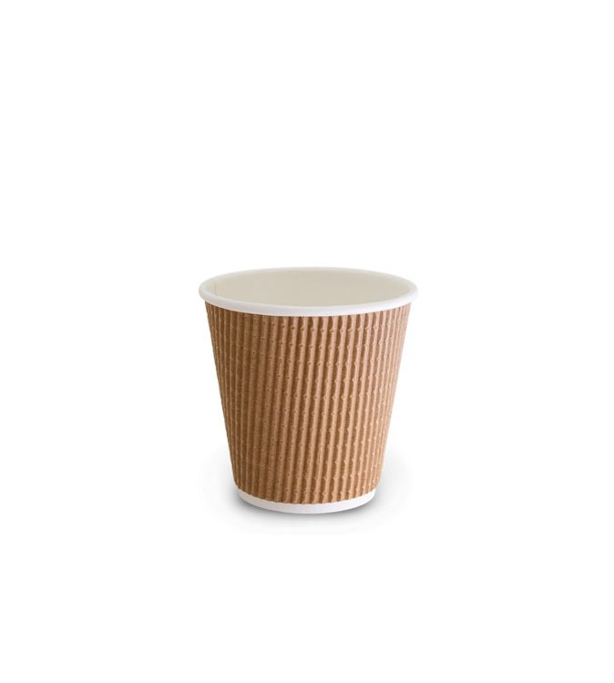 Natural Brown 8oz / 237ml Corrugated Paper Coffee Cup