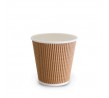 Natural Brown 8oz / 237ml Corrugated Paper Coffee Cup