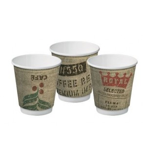 Jute Print 12oz / 355ml Double Wall Paper Hot Cup (500)