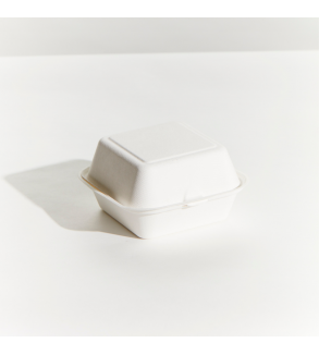 Sugarcane Burger Box 156x158x38mm White
