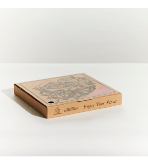 Kraft+Printed Pizza Box 11" / 280x280mm (100)