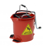 Edco 15L Metal Wringer Bucket Red