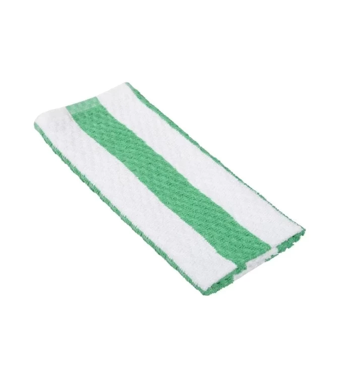 Toweling Wiper / Bar Swab 600x380mm Green Stripe