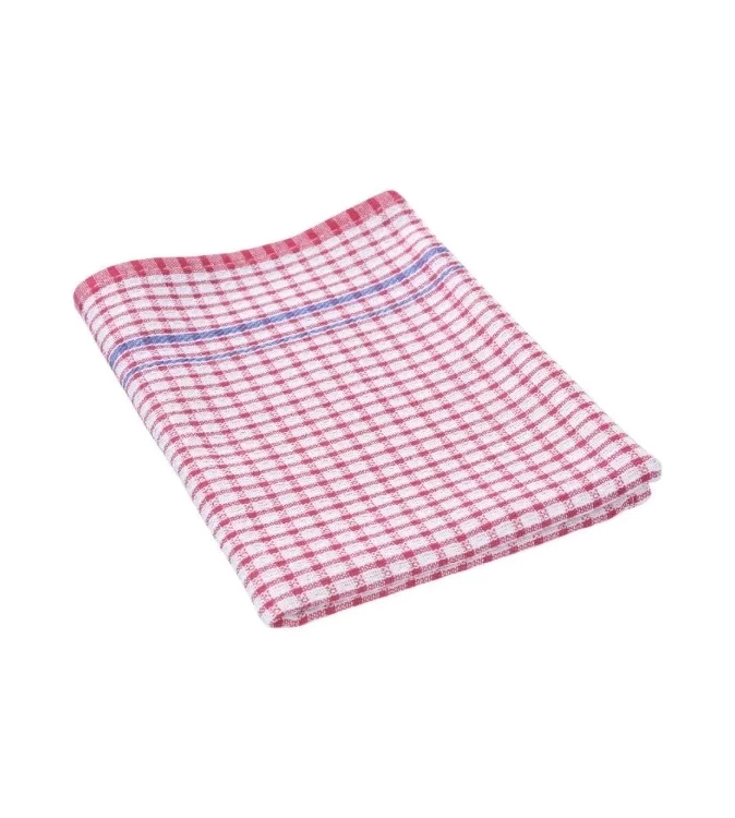 Tea Towel Red Small Waffle Check 450x700mm