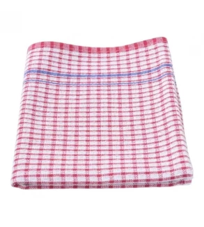 Tea Towel Red Small Waffle Check 450x700mm
