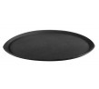 Trenton 680x560mm Plastic Non-Slip Oval Serving Tray Black