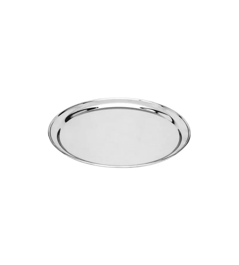 Round Tray 250mm / 10" Heavy Duty Stainless Steel Rolled Edge