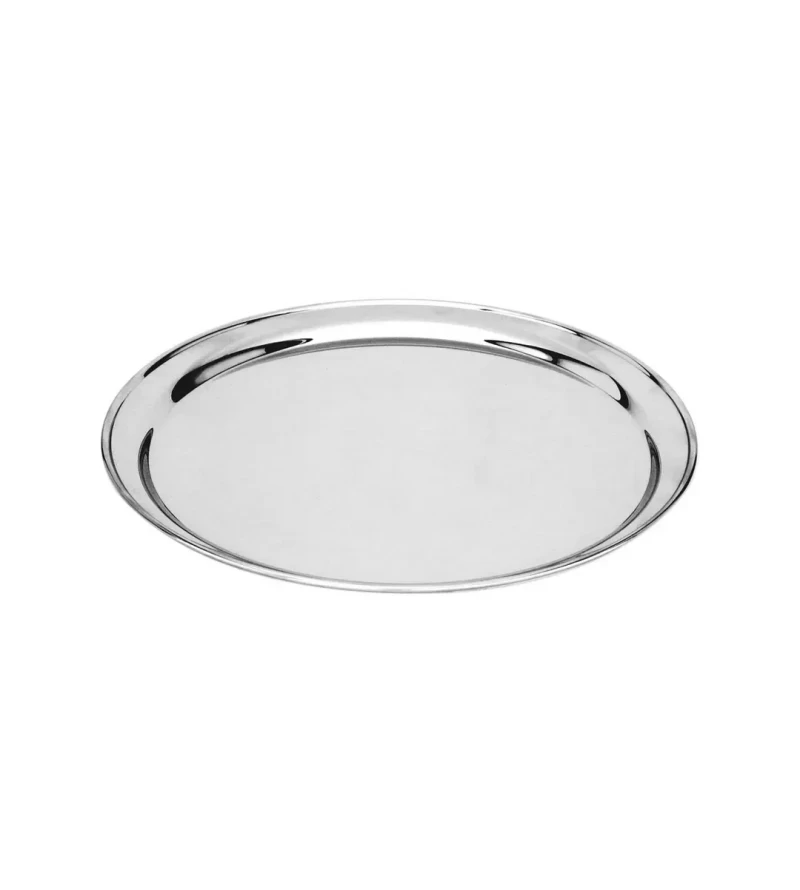 Round Tray 350mm / 14" Heavy Duty Stainless Steel Rolled Edge