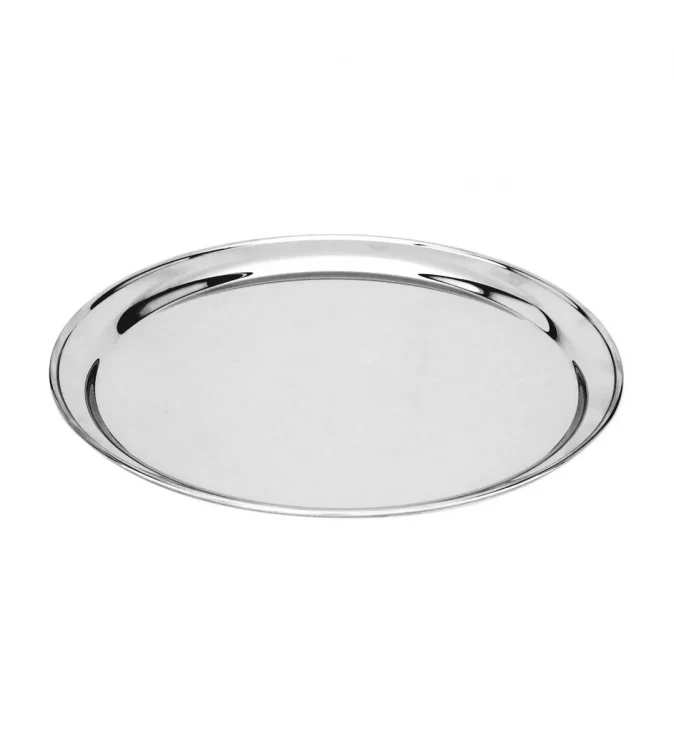 Round Tray 400mm / 16" Heavy Duty Stainless Steel Rolled Edge