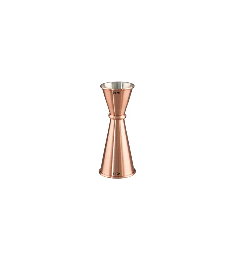 Japanese Jigger 30/60ml Rolled Edges Copper Plated