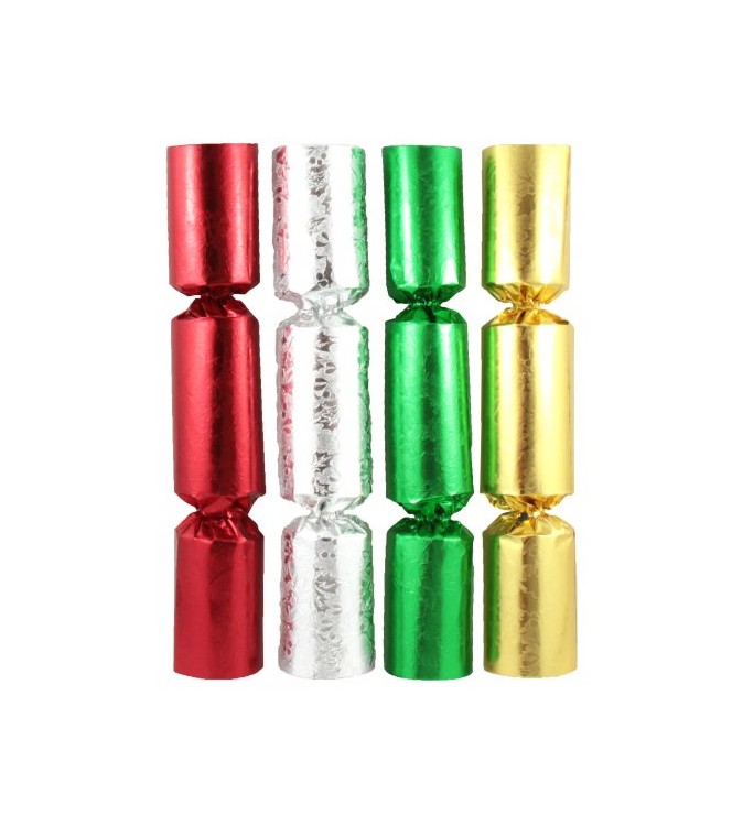 Bon Bons 8in Foil Red-Green-Gold-Silver Embossed