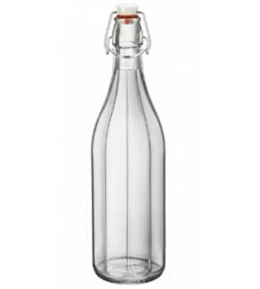 Bormioli Rocco 1000ml Oxford Water Bottle w/ Swing Top Clear (6)