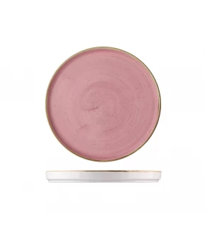 Churchill 260x20mm Round Walled Plate Stonecast Petal Pink