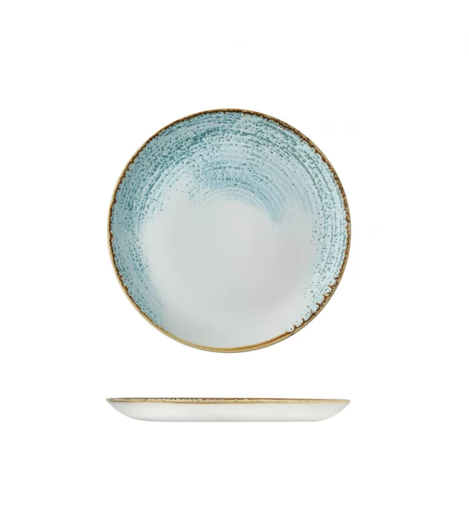 Churchill 288mm Round Coupe Plate Accents Aquamarine