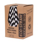 Black-White Cocktail Paper Straw