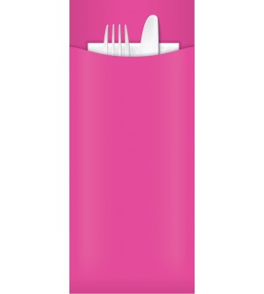 Pink Cutlery Pouch w/2ply Napkin 85x200mm (1000)