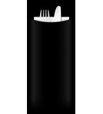 Yiassoo Black Cutlery Pouch 85x200mm w/2ply Napkin