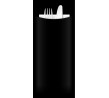 Yiassoo Black Cutlery Pouch w/2ply White Napkin 85x200mm
