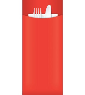 Orange Cutlery Pouch w/2ply Napkin 85x200mm (1000)