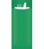 Yiassoo Green Cutlery Pouch 85x200mm w/2ply Napkin