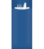 Yiassoo Blue Cutlery Pouch 85x200mm w/2ply Napkin