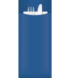 Yiassoo Blue Cutlery Pouch 85x200mm w/3ply Napkin