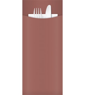 Yiassoo Bordeaux Cutlery Pouch w/2ply White Napkin 85x200mm