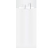 Yiassoo White Cutlery Pouch 85x200mm w/3ply White Napkin