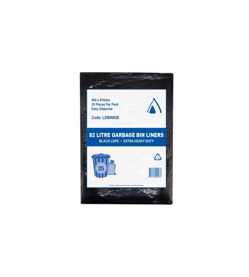 Bin Liner 82L LDPE XHD Black