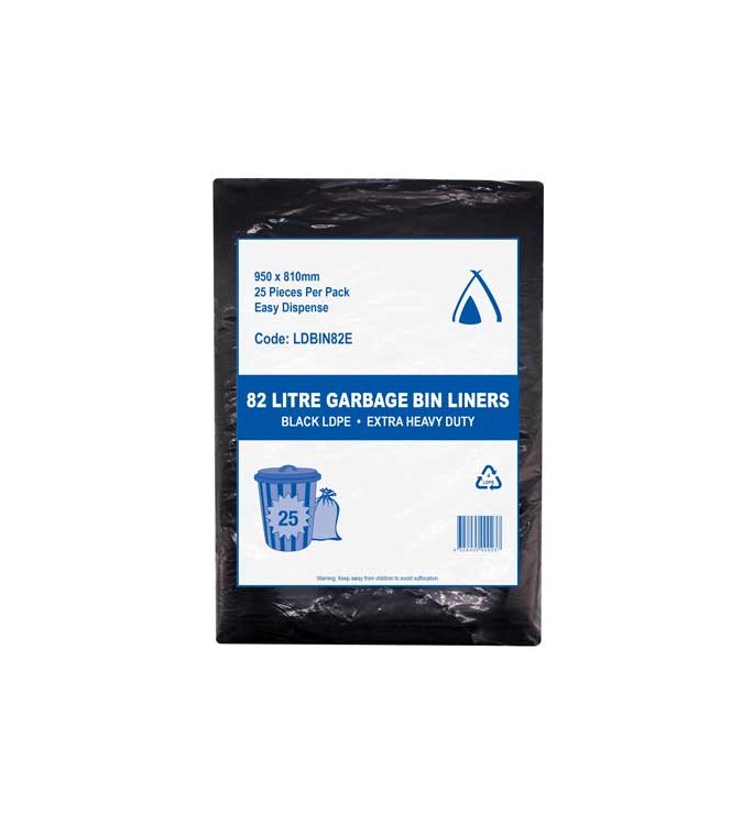 Bin Liner 82L LDPE XHD Black