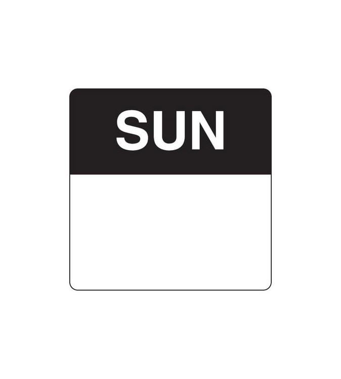 Food Safety Label 40mm Square Removable Sunday