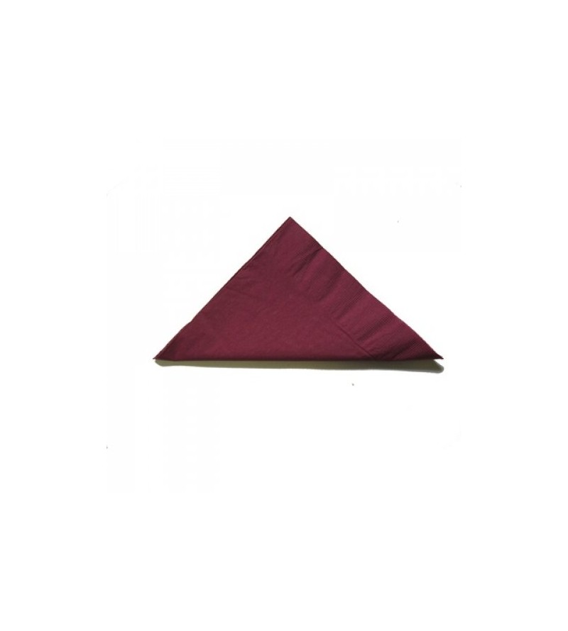 Alpen 2ply Burgundy Dinner Napkin 400x400mm 1/4 Fold