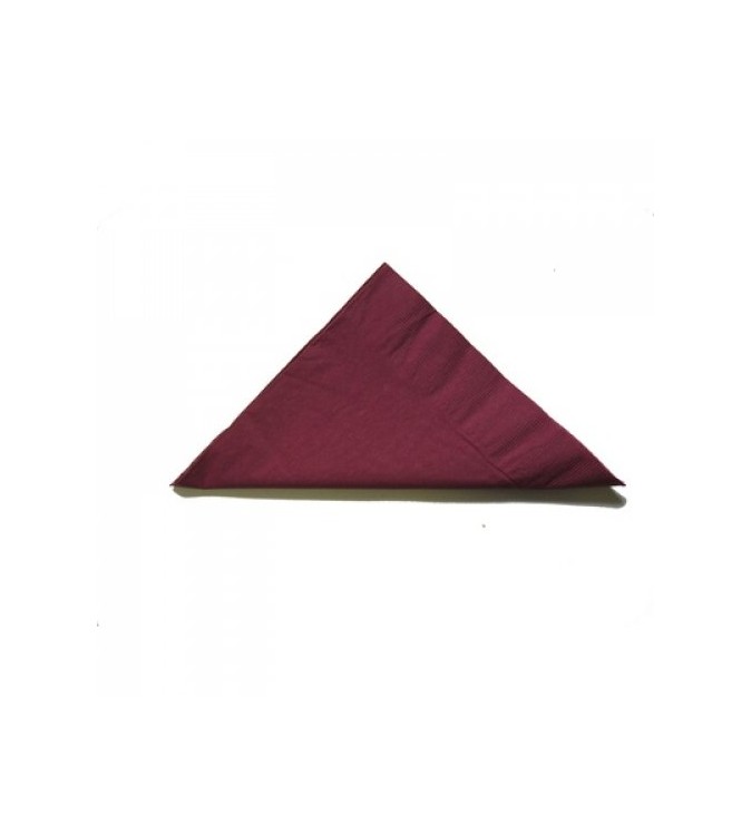 Alpen 2ply Burgundy Dinner Napkin 400x400mm 1/4 Fold