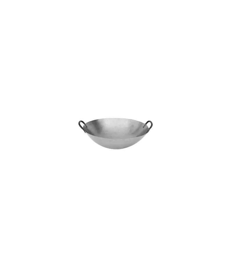 Iron Wok Round Bottom 2 Handles 360mm