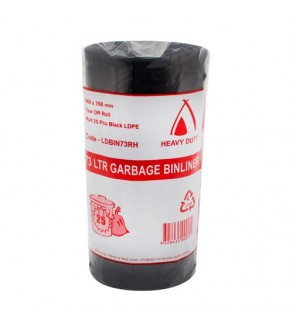 Bin Liner 73L LDPE HD Black Roll