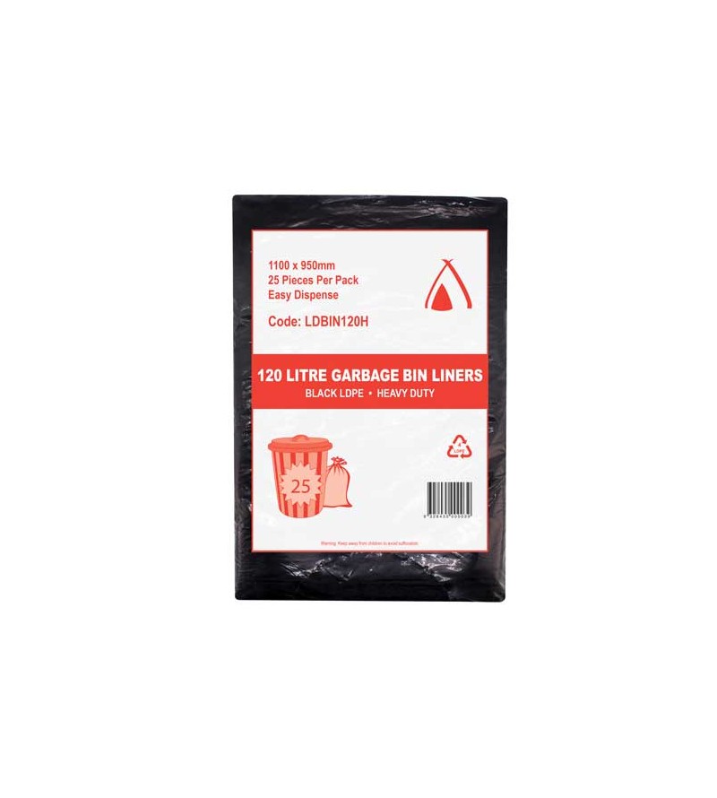 Bin Liner 120L LDPE HD Black