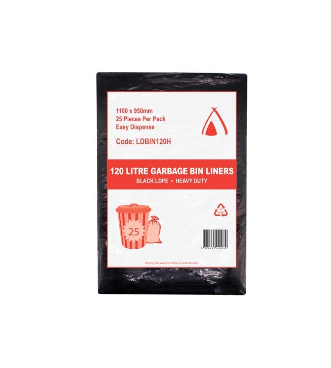 Bin Liner 120L LDPE HD Black