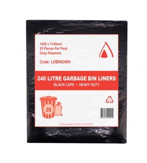 Bin Liner 240L LDPE HD Black