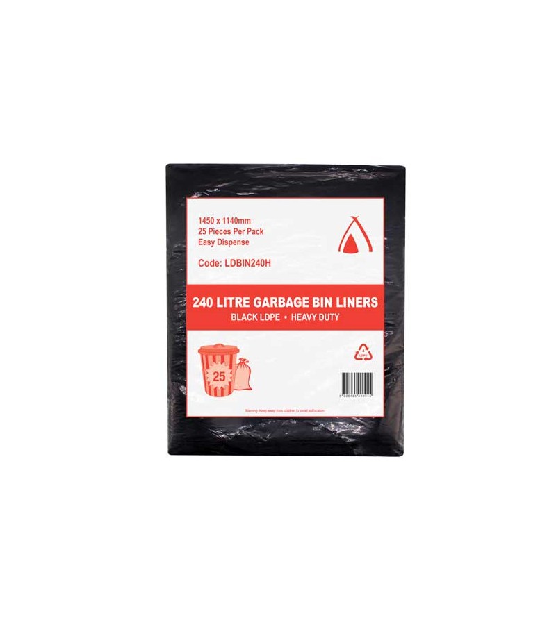 Bin Liner 240L LDPE HD Black