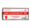 Bin Liner 36L HDPE Kitchen Tidy Roll Pack Black