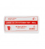 Bin Liner 36L HDPE Kitchen Tidy Roll Pack White