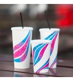 Paper Milkshake Cup Swirl Multi Colour 24oz / 709ml