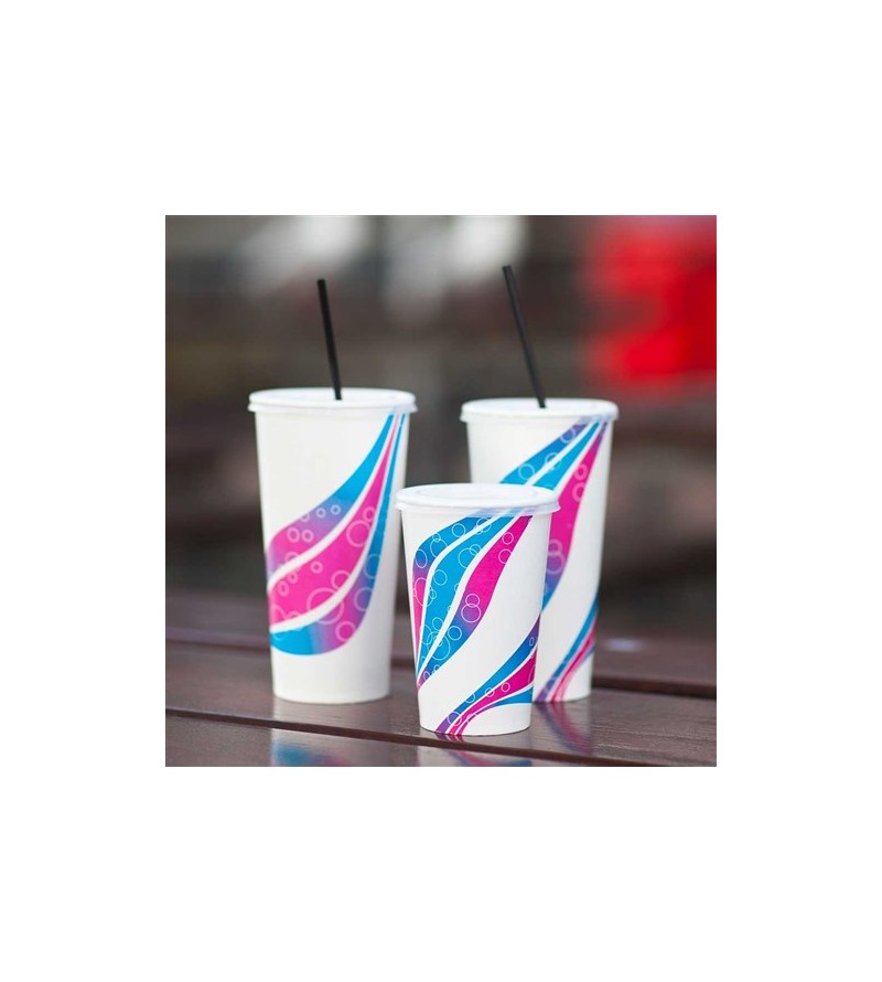 Paper Milkshake Cup Swirl Multi Colour 24oz / 709ml