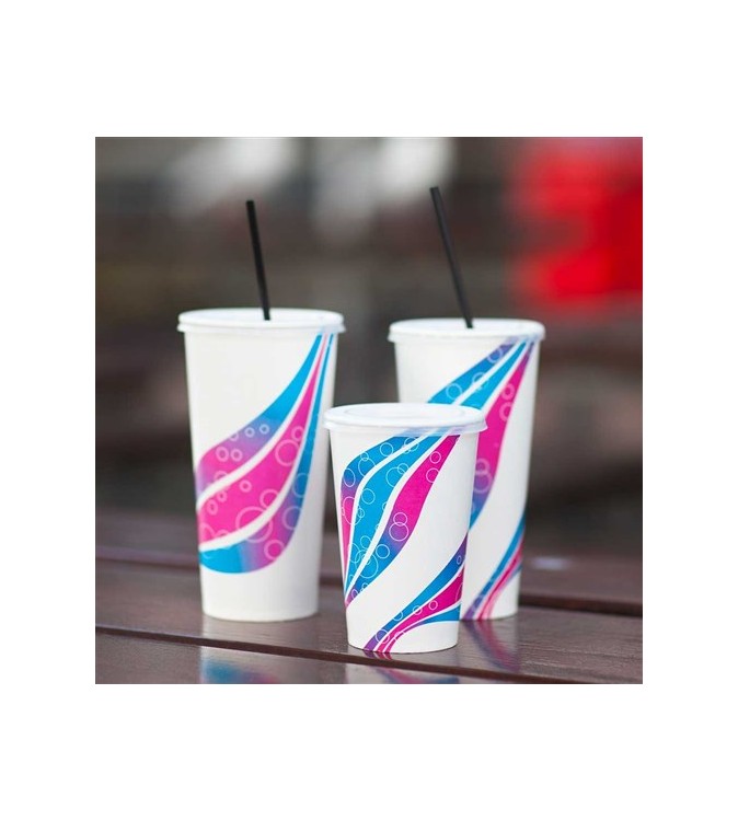 Paper Milkshake Cup Swirl Multi Colour 24oz / 709ml