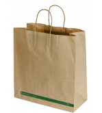 Large Kraft Paper Carry Bag w/Twist Handle 340x320mm + 145g