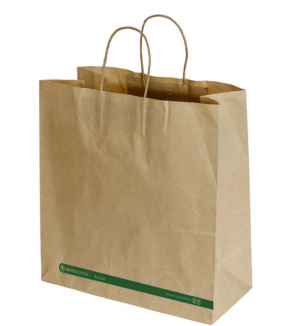 Large Kraft Paper Carry Bag w/Twist Handle 340x320mm + 145g (250)