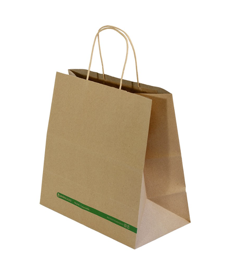 Medium Kraft Paper Carry Bag w/Twist Handle 275x280mm +150g