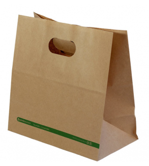 Kraft Paper Carry Bag D-Cutt Handle 280x280mm + 150g (250)