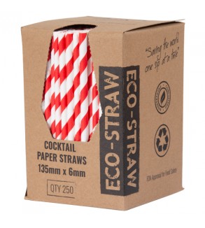 Red-White Cocktail Paper Straw